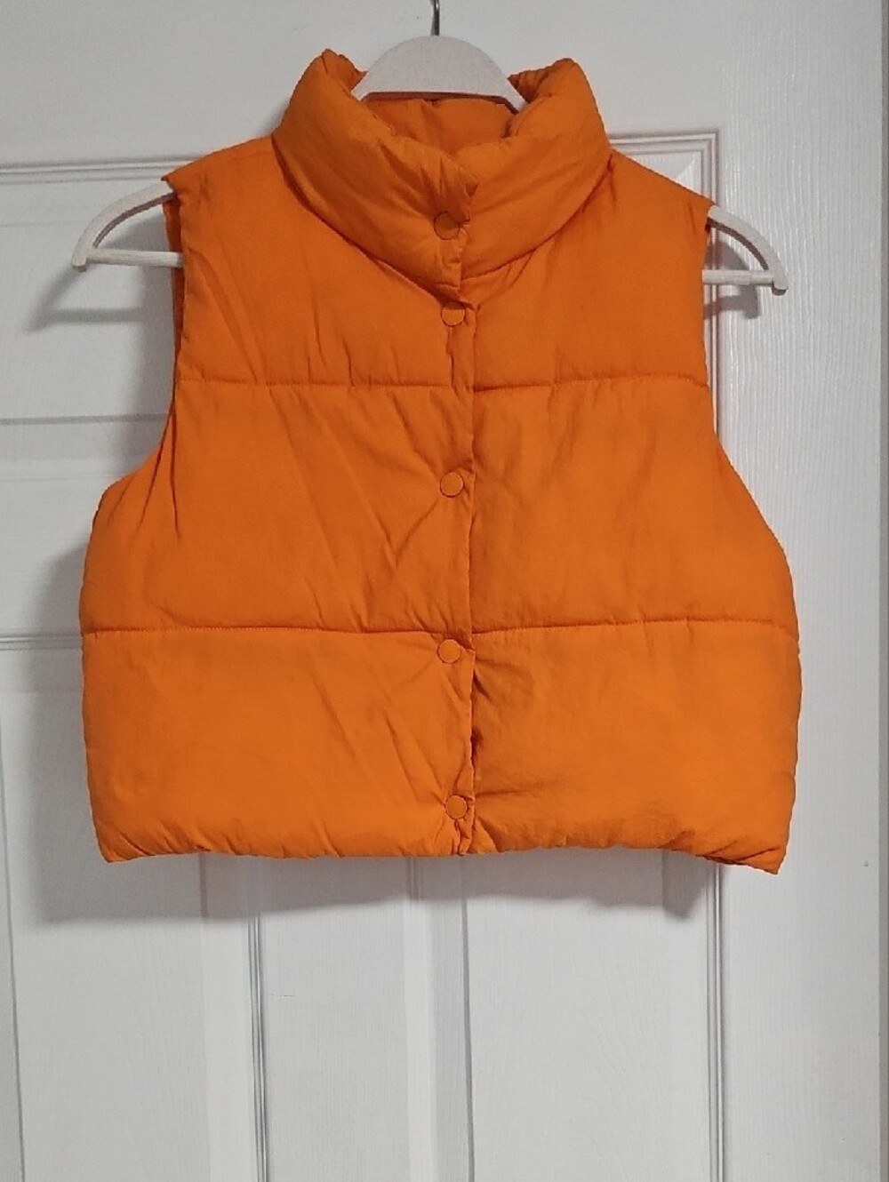Zara Bright Orange Quilted Kids Puffer Vest